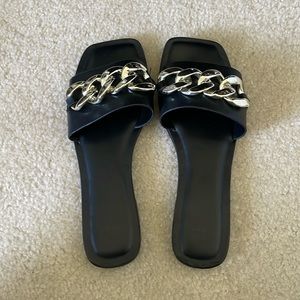 Like new black and gold sandals size 8.5